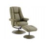 Franklin Swivel Recliner + Footstool In Olive Green