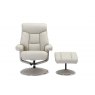 Morgan Swivel Recliner With Free Footstool In Mushroom