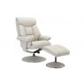 Morgan Swivel Recliner With Free Footstool In Mushroom