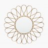 Antique Gold Metal Petal Design Round Wall Mirror