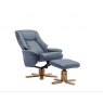 Luna Swivel Recliner + Free Footstool in Petrol Blue