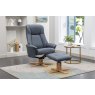 Luna Swivel Recliner + Free Footstool in Petrol Blue