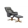 Luna Swivel Recliner + Free Footstool In Cinder