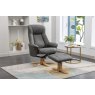 Luna Swivel Recliner + Free Footstool In Cinder