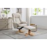 Luna Swivel Recliner + Free Footstool In Mushroom