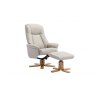 Luna Swivel Recliner + Free Footstool In Mushroom