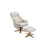 Luna Swivel Recliner + Free Footstool In Mushroom