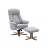 Luna Swivel Recliner + Free Footstool In Lille Cloud