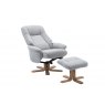 Luna Swivel Recliner + Free Footstool In Lille Cloud