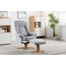 Luna Swivel Recliner + Free Footstool In Lille Cloud