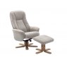 Lune Swivel Recliner + Free Footstool In Lille Sand