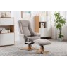 Luna Swivel Recliner + Free Footstool In Lille Sand