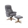 Luna Swivel Recliner + Free Footstool In Lille Charcoal