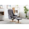 Luna Swivel Recliner + Free Footstool In Lille Charcoal