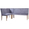 Budleigh Light Oak Velvet Corner Dining Bench