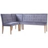 Budleigh Light Oak Velvet Corner Dining Bench