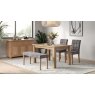 Budleigh Light Oak Small Velvet Dining Bench (90cm)