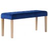 Budleigh Light Oak Small Velvet Dining Bench (90cm)