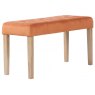 Budleigh Light Oak Small Velvet Dining Bench (90cm)