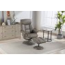 Morgan Swivel Recliner With Free Footstool In Grey