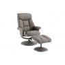 Morgan Swivel Recliner With Free Footstool In Grey