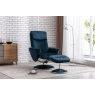 Sophia Swivel Recliner + Free Footstool In Deep Sea