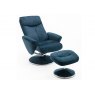 Sophia Swivel Recliner + Free Footstool In Deep Sea