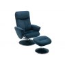 Sophia Swivel Recliner + Free Footstool In Deep Sea