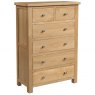 Budleigh Light Oak 2 Over 4 Drawer Chest