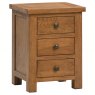 Budleigh Rustic 3 Drawer Bedside Chest