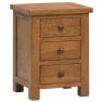 Budleigh Rustic 3 Drawer Bedside Chest