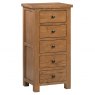 Budleigh Rustic 5 Drawer Tall Chest