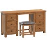Budleigh Rustic Double Pedestal Dressing Table + Stool