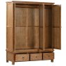Budleigh Rustic Triple Wardrobe With 3 Drawers