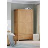 Budleigh Light Oak Gents Wardrobe With 2 Drawers