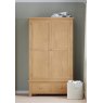 Budleigh Light Oak Gents Wardrobe With 2 Drawers
