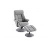 Morgan Swivel Recliner With Free Footstool in Lisbon Silver