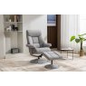 Morgan Swivel Recliner With Free Footstool in Lisbon Silver