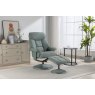 Morgan Swivel Recliner With Free Footstool in Lisbon Teal