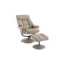 Morgan Swivel Recliner With Free Footstool in Pebble Plush