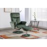 Sophia Swivel Recliner + Free Footstool In Moss Green