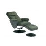 Sophia Swivel Recliner + Free Footstool In Moss Green