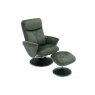 Sophia Swivel Recliner + Free Footstool In Moss Green