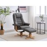 Celine Swivel Recliner + Free Footstool In Dark Grey