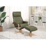 Kember Swivel Recliner + Free Footstool In Olive Green