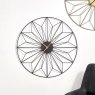 Black Metal Geo Design Round Wall Clock
