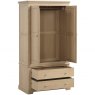Braunton Oak 2 Drawer Gents Double Robe