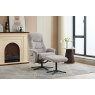 Roxby Swivel Recliner + Free Footstool In Light Grey