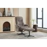 Roxby Swivel Recliner + Free Footstool In Charcoal
