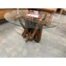 LAW 154 Natural Teak Root Round Coffee Table
